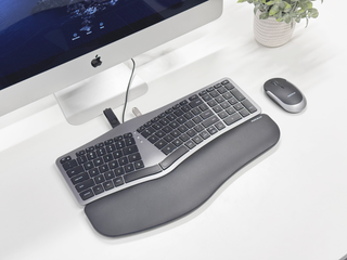 Macally Ergonomic Backlit Keyboard with USB Hub