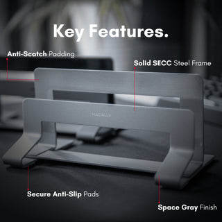 Vertical Laptop Stand for Desk (Aluminum)