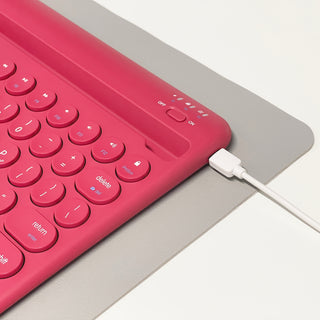 Mac Portable Keyboard with iPhone or iPad Holder (Viva Magenta)