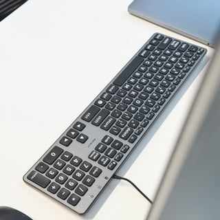 Backlit Large Print Keyboard For Mac with Dual USB A / C