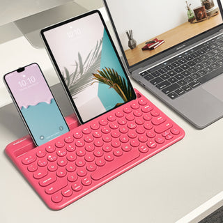 Mac Portable Keyboard with iPhone or iPad Holder (Viva Magenta)
