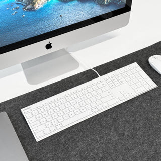 Ultra-slim USB Wired Keyboard for Mac (White)
