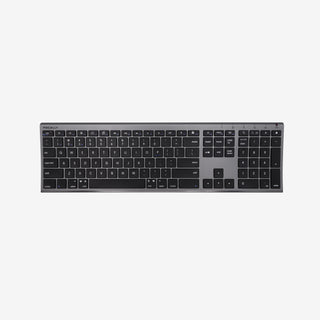 Macally Wireless Keyboard for Mac on white background, multi-device connectivity.