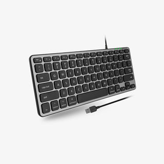 Macally Backlit Wired Mac Keyboard in Space Gray - LED Keys, Slim Design