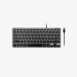Macally Backlit Wired Mac Keyboard in Space Gray - LED Keys, Slim Design
