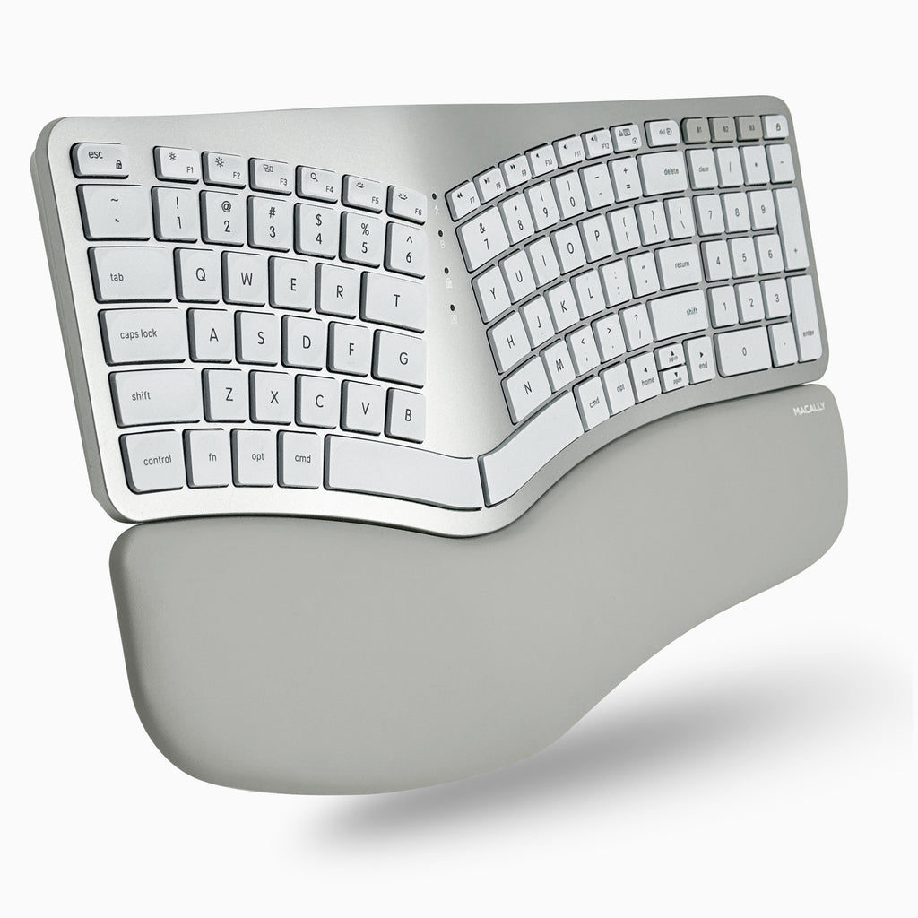 Ergonomic Keyboard for Mac Backlit Keys, Multi Device, Wrist Rest