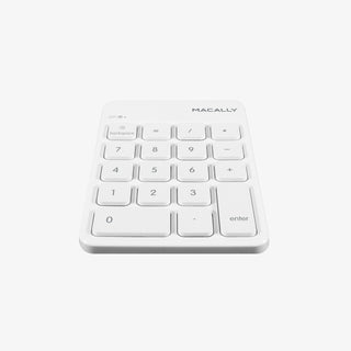 Macally Bluetooth 10 Key Numpad in White - Rechargeable and Wireless