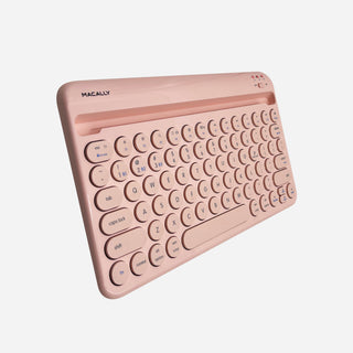 Mac Portable Keyboard with iPhone or iPad Holder (Pink)