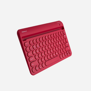 Mac Portable Keyboard with iPhone or iPad Holder (Viva Magenta)