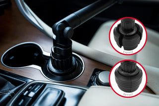 Macally Car Cup Holder Tray - Flexible Dining Surface with Dedicated Phone Slot