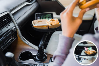 Macally Adjustable Car Food Tray for Eating - Organizer with Phone Slot 