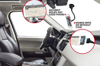 Macally Windshield Phone Mount - Magnetic Holder with Long Arm 