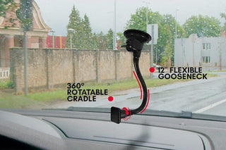 Macally Magnetic Windshield Mount - Strong Grip with Flexible Gooseneck for Phones