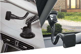 Secure and Adjustable Phone Holder by Macally - Magnetic Windshield Mount with Extended Arm 