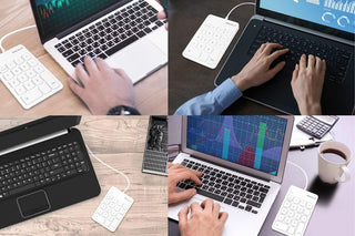 Macally Wired USB Number Pad in White - Slim 18-Key Numeric Keypad