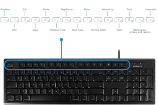 Macally Full Size Wired Keyboard in Black - Compatible with All Macs