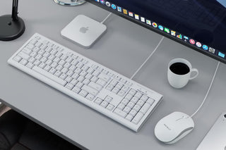 Macally USB Wired Mac Keyboard and Mouse Combo - Ergonomic with Mac Shortcuts
