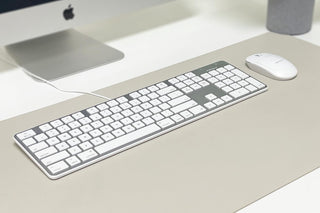 Macally Ultra-Slim USB Wired Keyboard in Silver - Full Size with Numeric Keypad