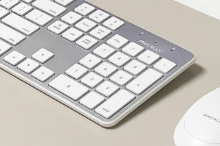 Macally's Sleek USB Wired Keyboard - Ultra-Slim Design with Numeric Keypad for Efficiency