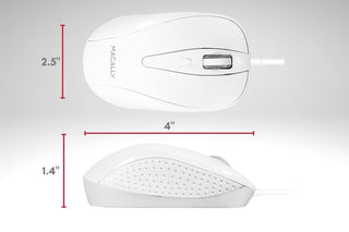 Macally's Precision Wired Mouse for Mac - 3 Buttons and Scroll Wheel for Smooth Navigation