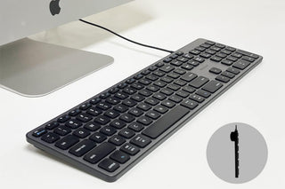 Integrated USB Hub Keyboard by Macally - USB C Connection with Additional Ports for Enhanced Productivity 
