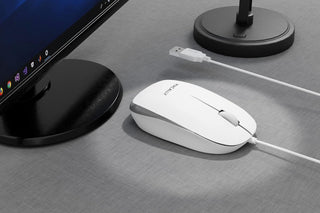 Macally USB Wired Mouse - Simple 3 Button Design with Scroll Wheel 