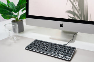 Slim Profile Space Gray Macally Keyboard - Wired, Backlit with LED Keys for Enhanced Visibility 