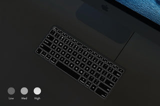 Macally Backlit Wired Mac Keyboard in Space Gray - LED Keys, Slim Design