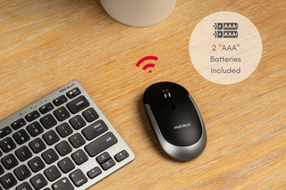 Macally Wireless Bluetooth Mouse - Quiet Click for MacBook, Mac, iPad, Surface