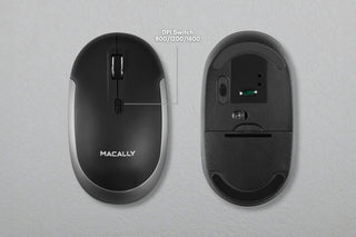 Quiet Click Wireless Mouse by Macally - Bluetooth Connectivity for Mac, PC, and Tablets