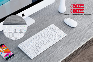 Macally Mini Bluetooth Keyboard - Portable Design for Mac, PC, iPad, and iPhone 
