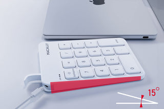 Macally 18-Key Wireless Bluetooth Number Pad - Sleek White Design for Easy Numeric Entry