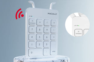 Wireless Bluetooth Numeric Keypad by Macally - 18 Keys for Efficient Data Entry, White 