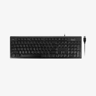 Macally Full Size Wired Keyboard in Black - Compatible with All Macs on White Background