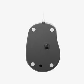 Macally USB Wired Mouse in White - Quiet Click with 5ft Cable on White Background