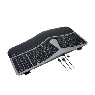 Macally Ergonomic Backlit Keyboard with USB Hub