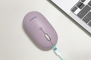 Sleek, Rechargeable Bluetooth Mouse by Macally - Whisper-Quiet Clicks for Distraction-Free Work