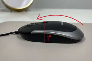 Ultra-Quiet USB Mouse by Macally - Sleek Space Gray Wired Design for Silent Operation 