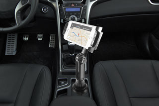 Robust iPad Mount by Macally for Car Cup Holders - Versatile Fit for Safe Viewing 