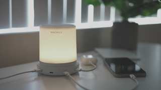 Macally Bedside Touch Lamp with USB Ports – Fast Charging & 3-Way Dimmable Nightstand Light