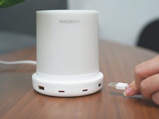 Macally Bedside Touch Lamp with USB Ports – Fast Charging & 3-Way Dimmable Nightstand Light