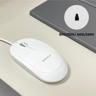 Silent USB C Mouse for Mac and PC (White)