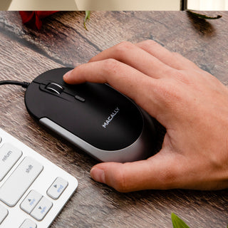 Silent USB Wired Mouse for Mac and PC (Space Gray)