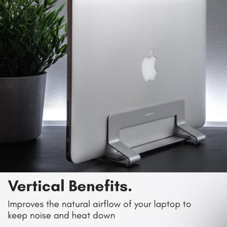 Vertical Laptop Stand for Desk | Fits All MacBook Laptops (Space Gray)