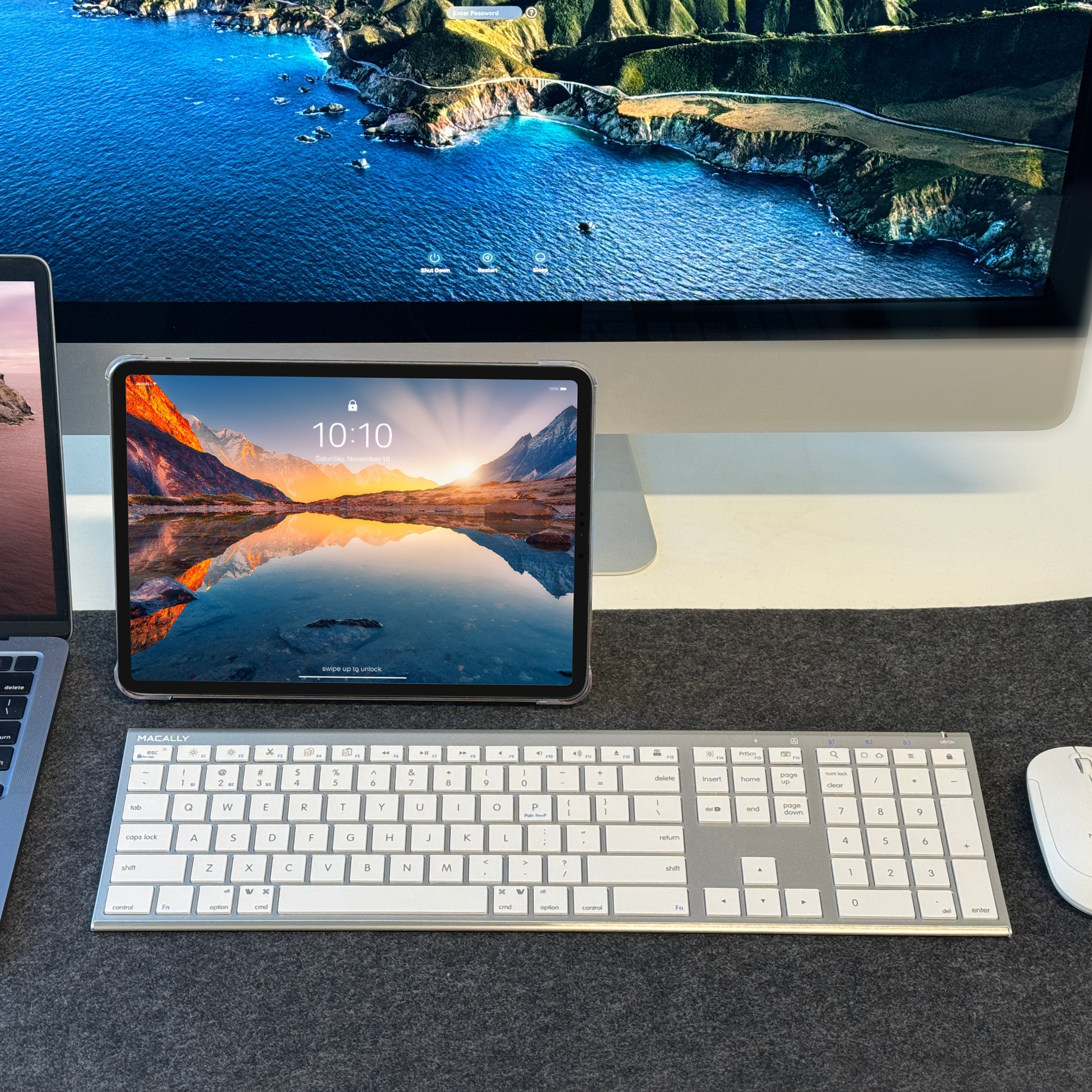 Macally BTWKEYMB-DE Advanced Quick Switch Bluetooth Wireless Keyboard Macally BTWKEYMB-DE Advanced Quick Switch Bluetooth Wireless Keyboard