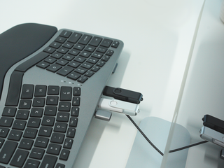 Macally Ergonomic Backlit Keyboard with USB Hub