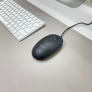 Silent USB Wired Mouse for Mac and PC (Black)