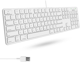 Slim USB Wired Keyboard for Mac - White