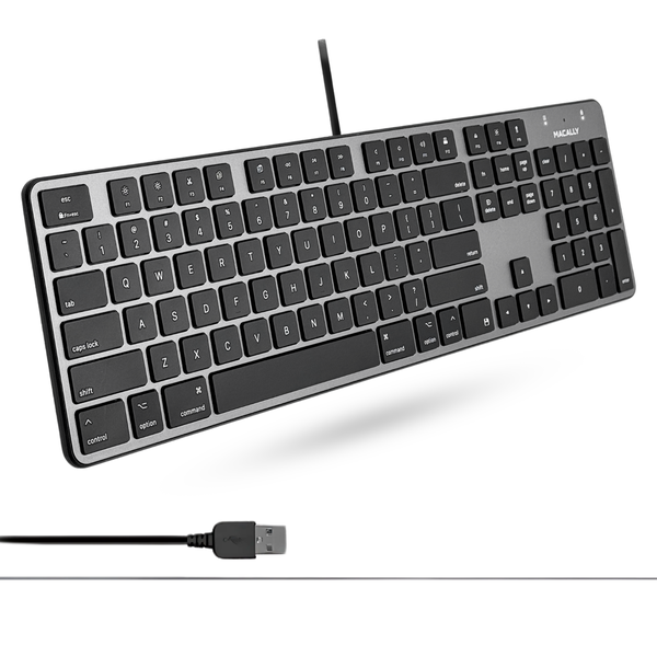 Slim USB Wired Keyboard for Mac with Number Pad & Shortcuts | Macally