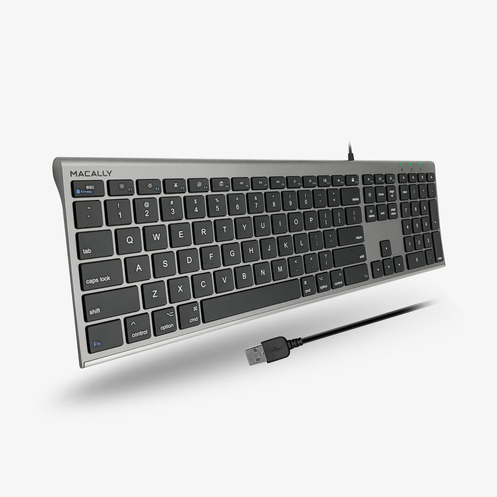 USB Keyboard for Mac | Ultra-Slim, Full-Size with Number Pad, Wired ...